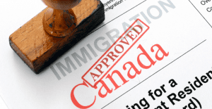 Stamp of approval for someone immigrating into Canada
